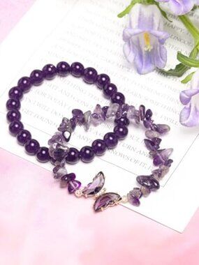 Purple Butterfly Healing Bracelet,
